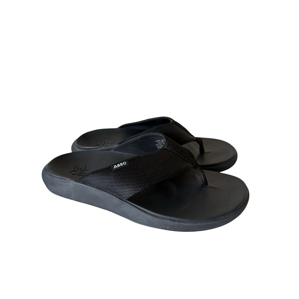 ABEO MENS ALPHA BLACK  FLIP FLOPS   FOOT PAIN SHOES SANDALS SZ 10 MET